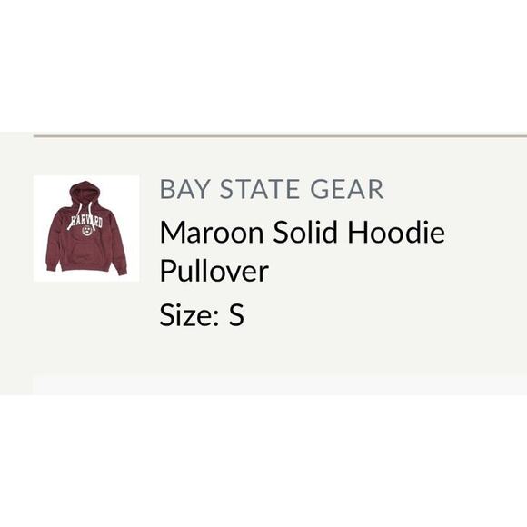 Harvard University Licensed Bay State Apparel Hoodie Sweatshirt Size Small - Picture 1 of 1